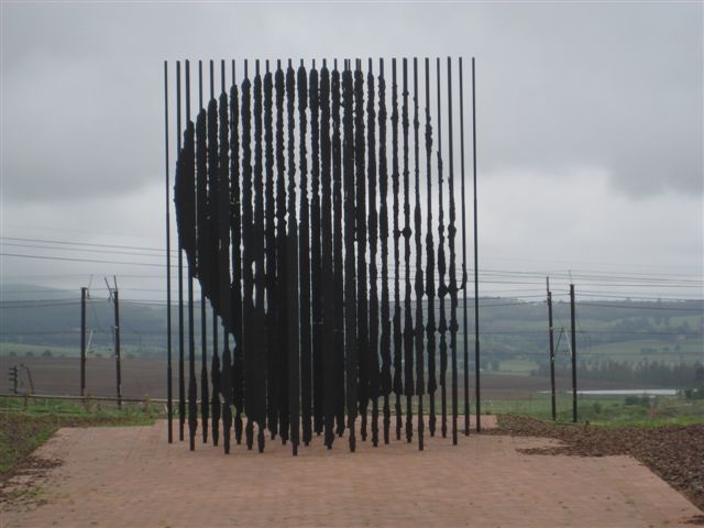 Made up of 50 steel rods to give an effect of his face from a distance!